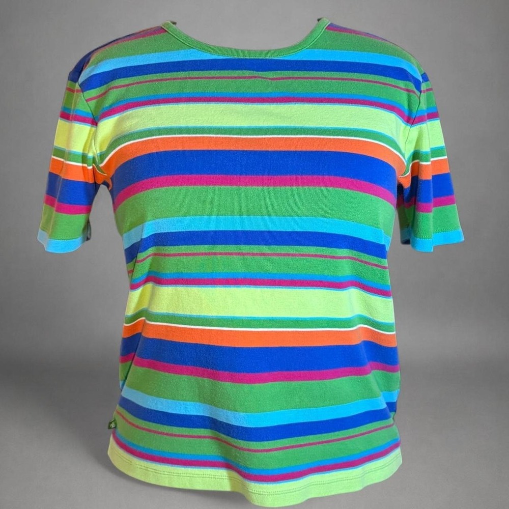 Vintage Lauren Ralph Lauren Multicolor Stripe Tee Women's XL Coastal Preppy